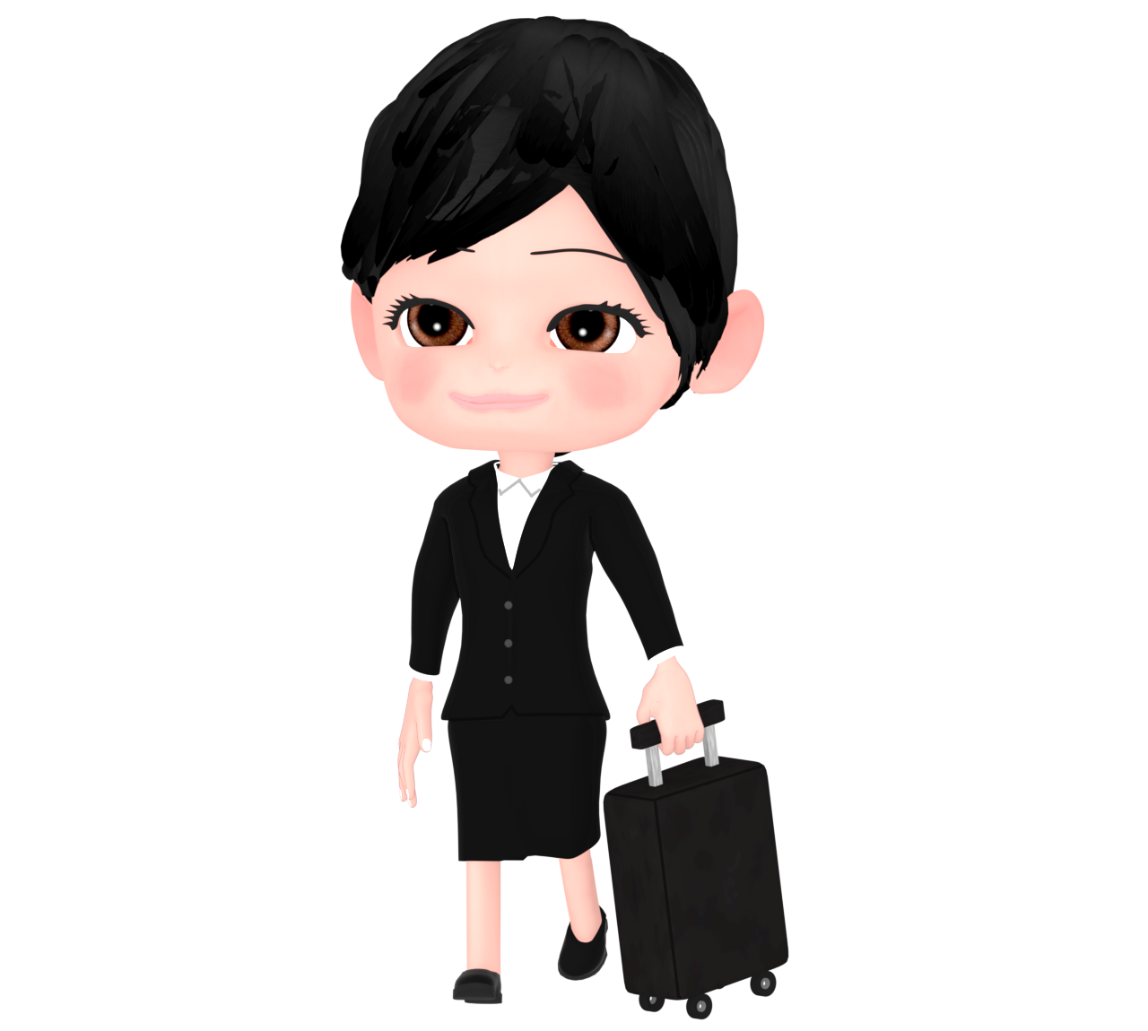 出張をする女性のイラスト