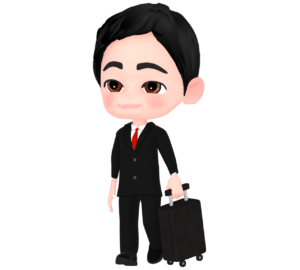出張に行くサラリーマンのイラスト