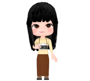 カメラ女子のイラスト