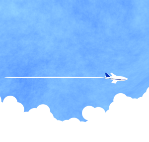 飛行機雲のイラスト