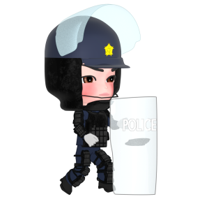 かっこいい警察機動隊のイラスト