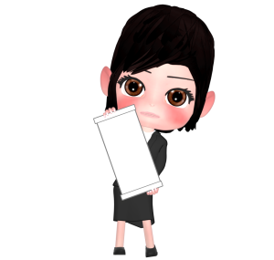 裁判の紙を持つ女性のイラスト（無印）