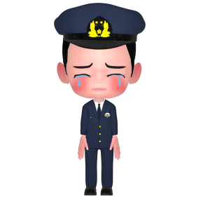 泣く警察官のイラスト