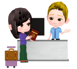 出入国審査のイラスト