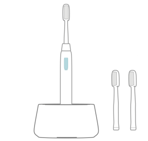 電動歯ブラシと替えの歯ブラシのイラスト