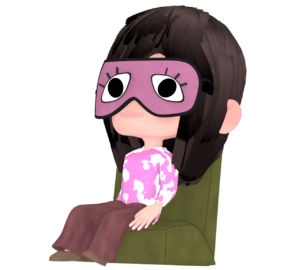 アイマスクをつける女の子のイラスト