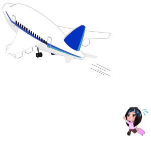 飛行機に乗り遅れた女性のイラスト