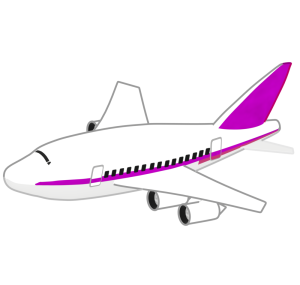 飛んでいる飛行機のイラスト