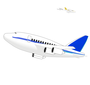 空を飛ぶ二機の飛行機のイラスト