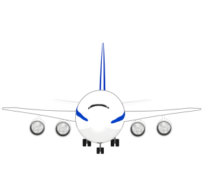 正面から見る飛行機のイラスト