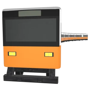 正面から見るかわいい電車のイラスト