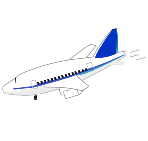 着陸する飛行機のイラスト