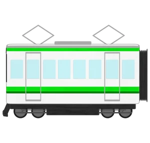 横向きの電車のイラスト