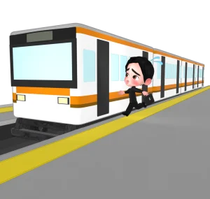 駆け込み乗車のイラスト