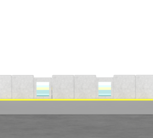 電車がいない駅のホームのイラスト