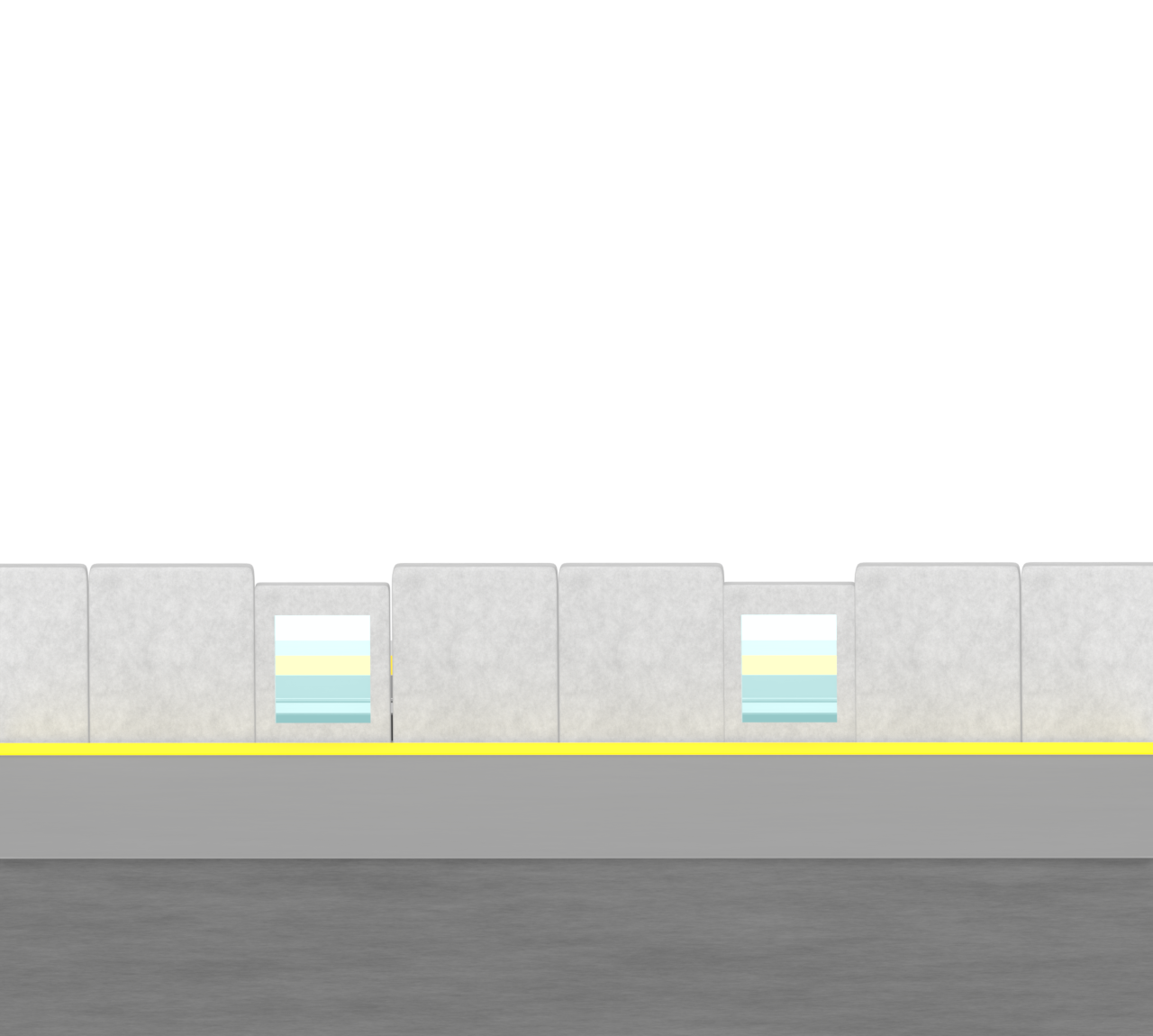 電車がいない駅のホームのイラスト