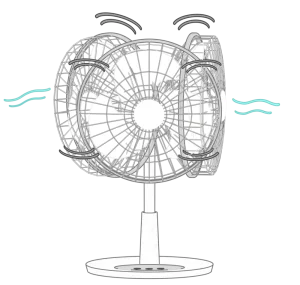 首振り扇風機のイラスト