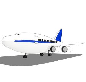 旅客機と滑走路のイラスト