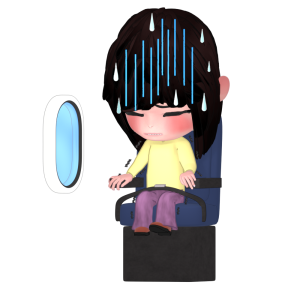 飛行機が怖い人のイラスト