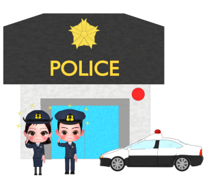 交番と警察官のイラスト