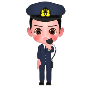 無線を使う警察官のイラスト