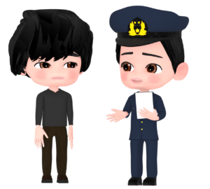 職務質問のイラスト