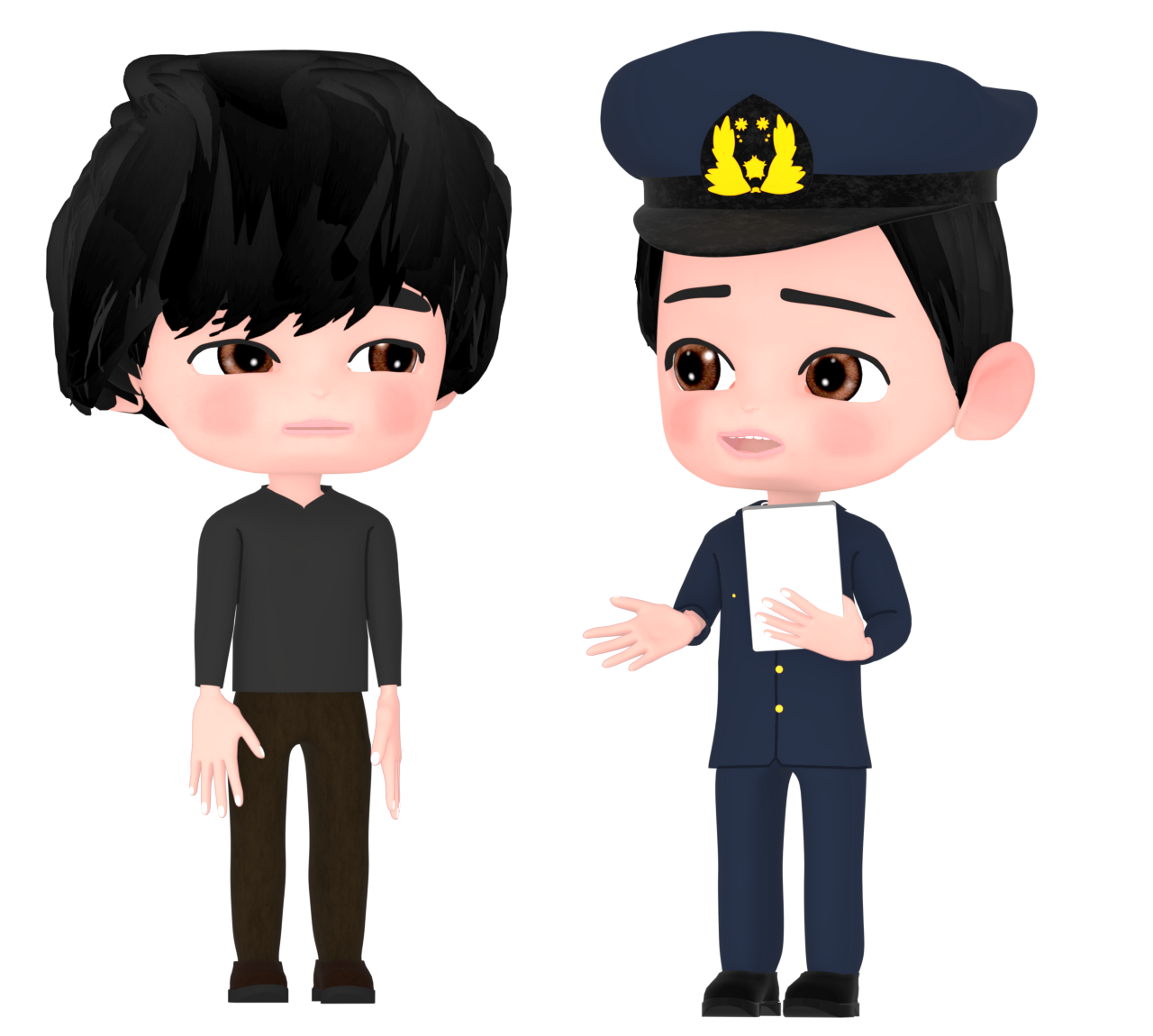 職務質問のイラスト