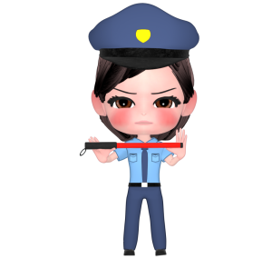 制止する女性警備員のイラスト