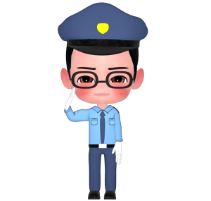 敬礼する警備員のイラスト