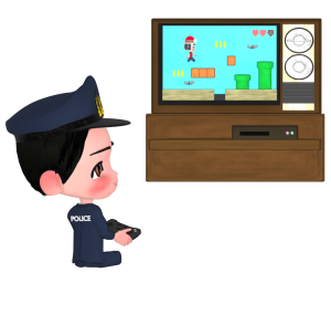 サボる警察官のイラスト