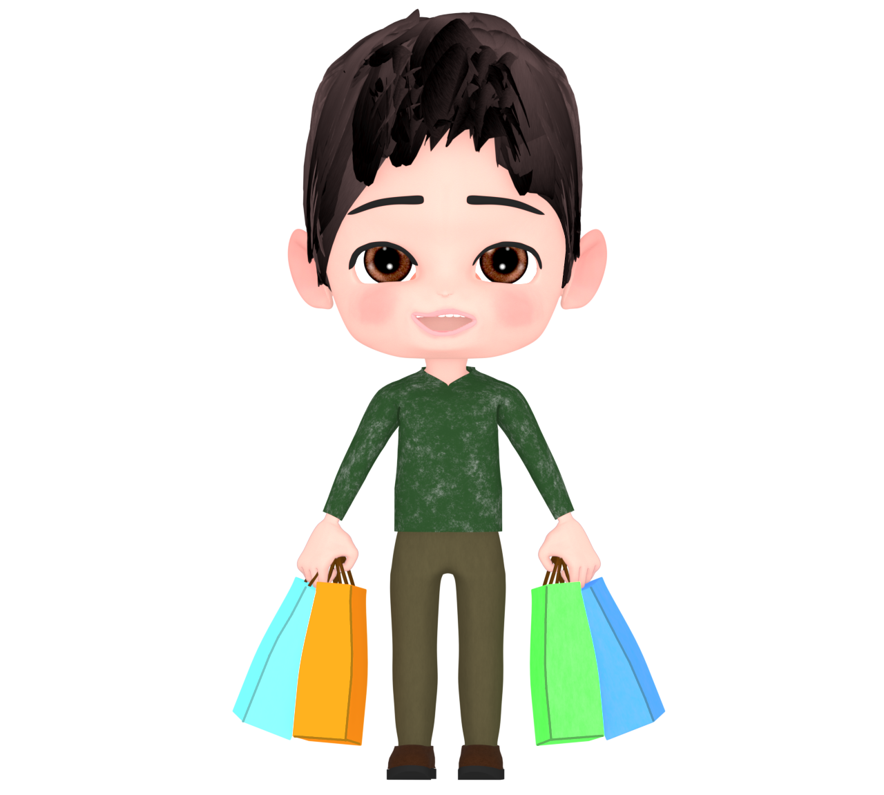 お土産を持つ人のイラスト