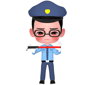 止める警備員のイラスト