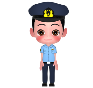 夏服を着る警察官のイラスト