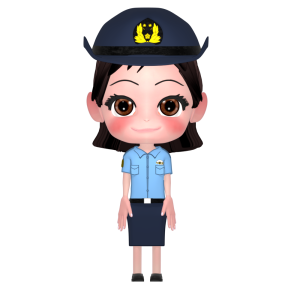 夏服の女性警察官のイラスト