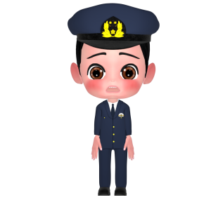 驚く警察官のイラスト