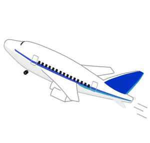 離陸する飛行機のイラスト