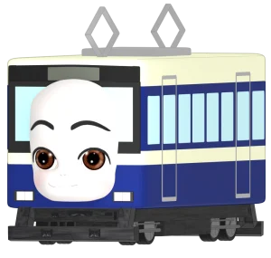 電車のキャラクター 笑顔のイラスト