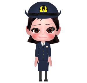 困る女性警察官のイラスト