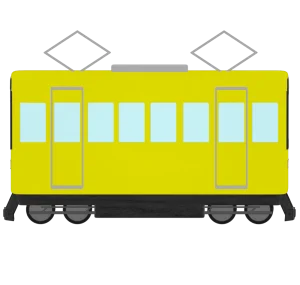 黄色の電車のイラスト