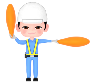 航空機誘導員のイラスト