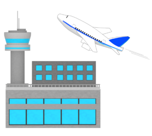 飛行場のイラスト