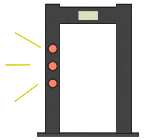 空港の金属探知機のイラスト