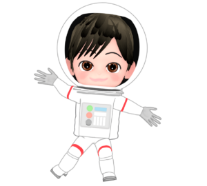 宇宙飛行士のかわいい男の子のイラスト