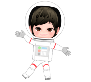 宇宙飛行士のかわいい女の子のイラスト