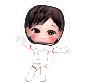 宇宙飛行士のかわいい女の子のイラスト