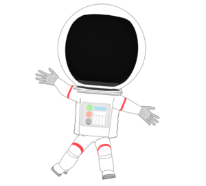 宇宙飛行士の顔はめのイラスト