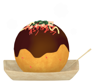 大きいたこ焼きのイラスト