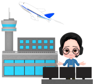 かっこいい航空管制官のイラスト