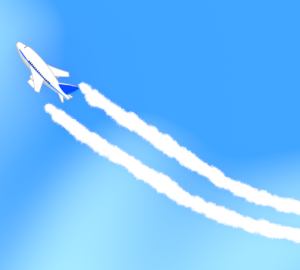 かっこいい飛行機雲のイラスト
