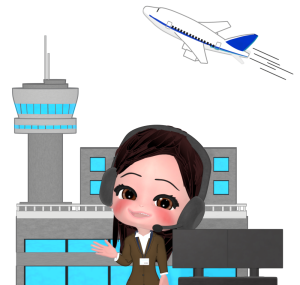 かわいい航空管制官のイラスト